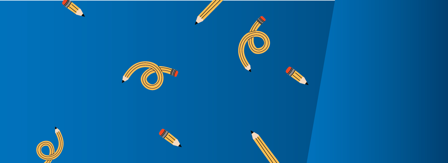 pencils on a blue background
